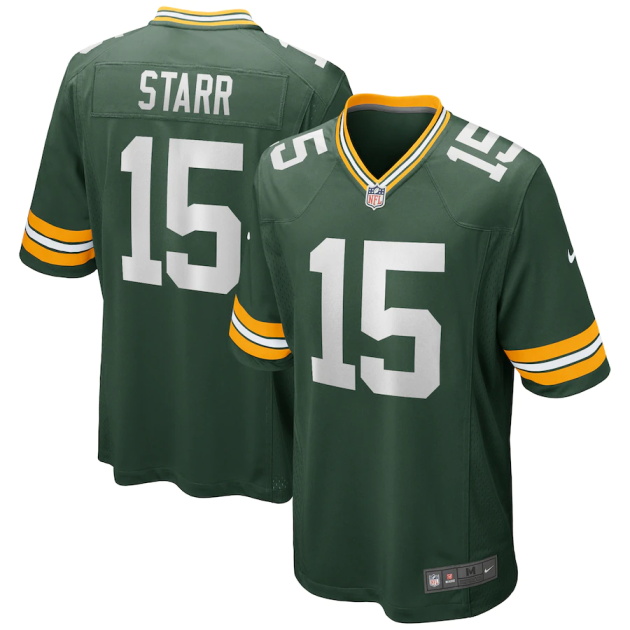 mens nike bart starr green green bay packers game retired player jersey